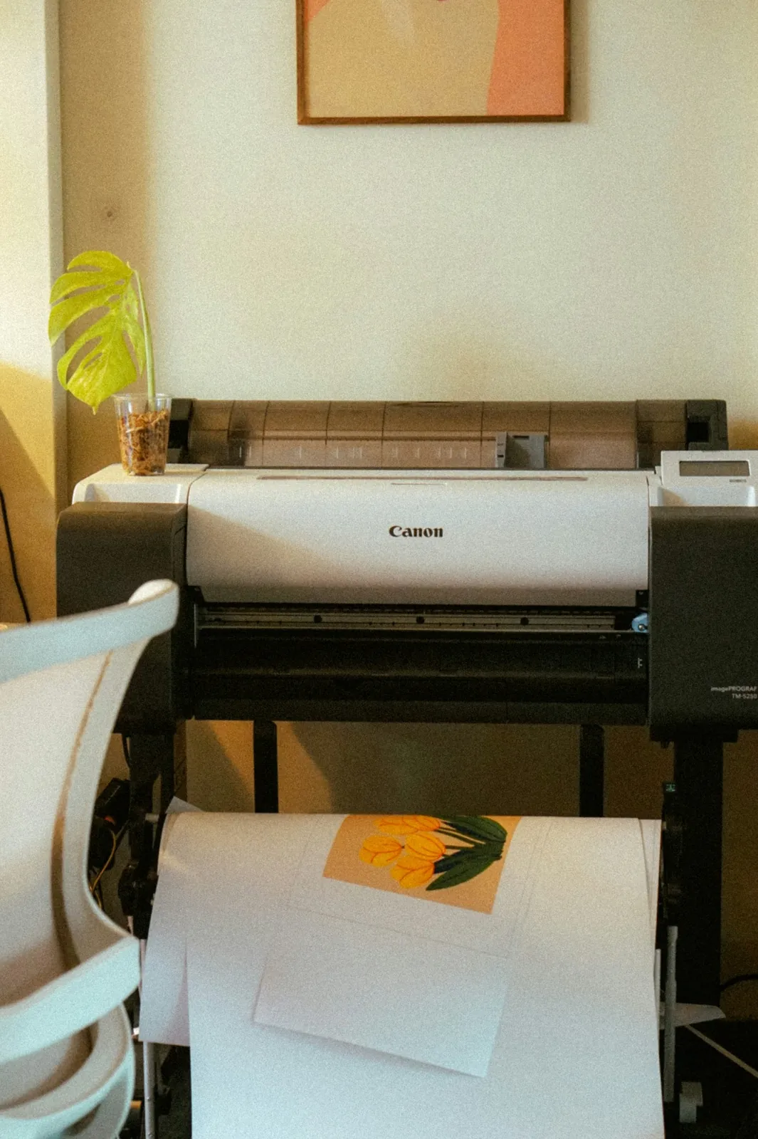 Large format printer and finishing support for banners and posters